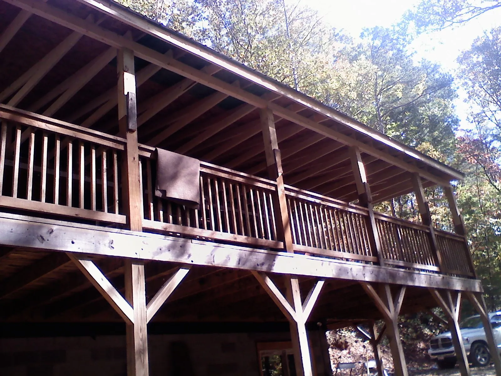 Timber framing under a new elevated porch and deck — Roof Leak Repair in Watsonville by Roofing Brothers